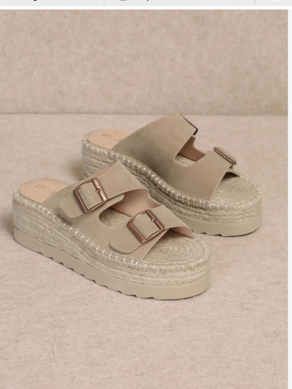 ⭐️ DOUBLE BUCKLE PLATFORM SANDALS IN SANDSTONE